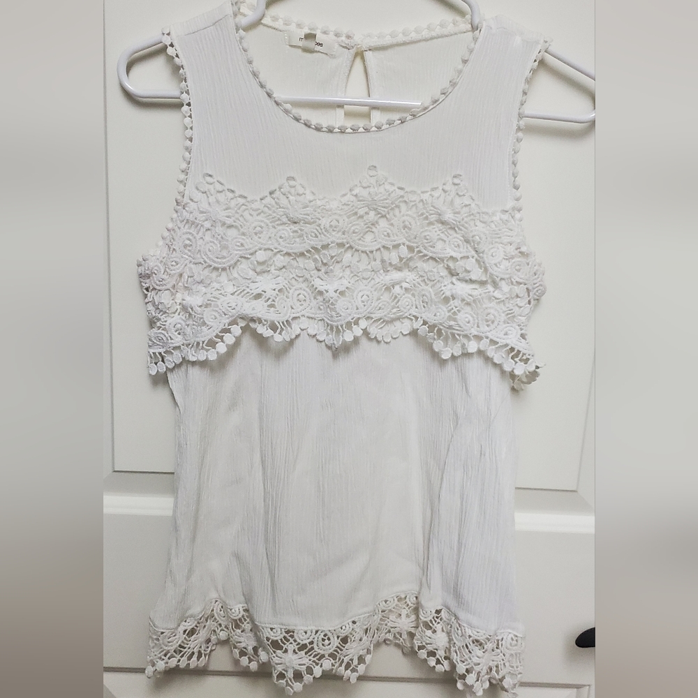 Maurices lace white tank top